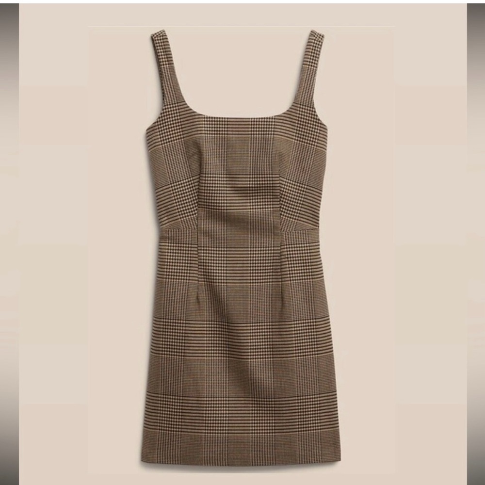 Banana Republic Brown Checkered Mini Dress